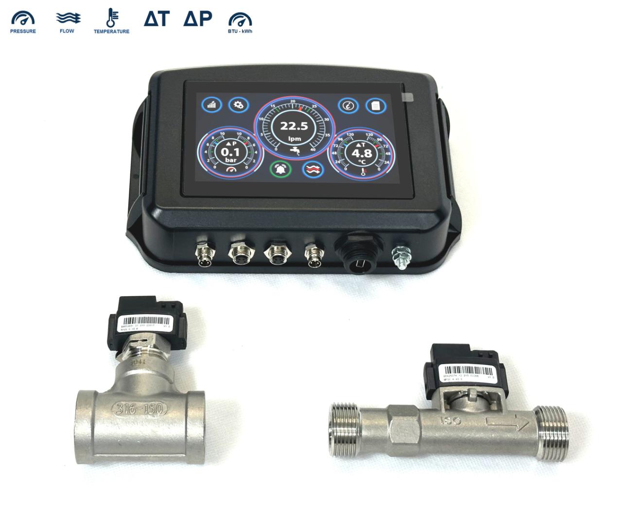 Kit FloSense doble sensor 10-200ltr/min, presión 0-10bar, temperatura 120ºC