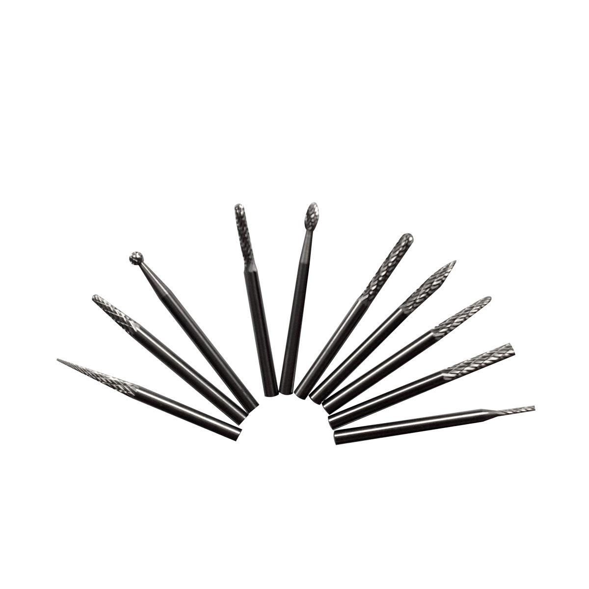 Sets de 10 fresas de carburo eje ø3mm