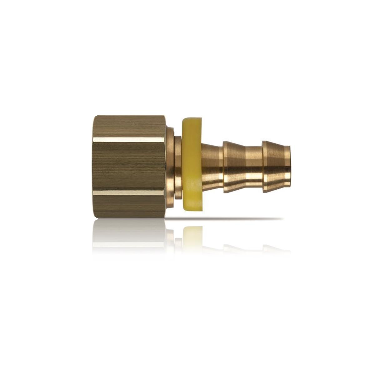 Conector manguera Push Lock, tuerca loca hembra