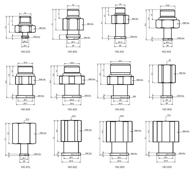 Adaptadores para ventosas serie G