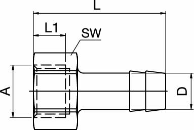 Conector manguera, rosca hembra BSP