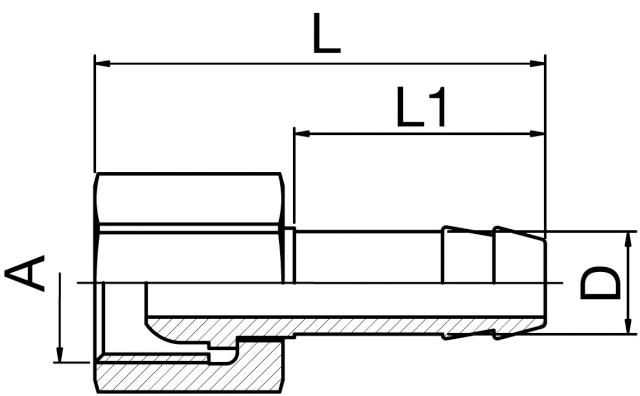 Conector manguera, tuerca loca hembra