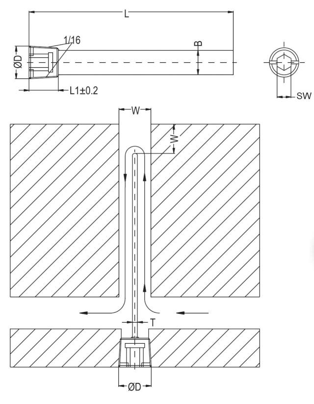 Tapón de desviación recto