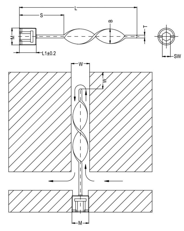 Tapón de desviación espiral