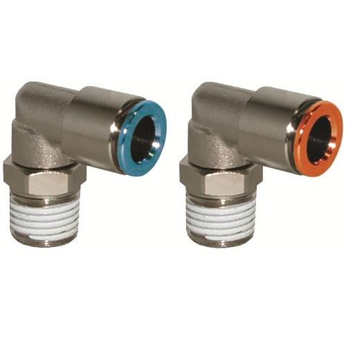 Conector neumático rosca macho 90º para aplicaciones en refrigeración