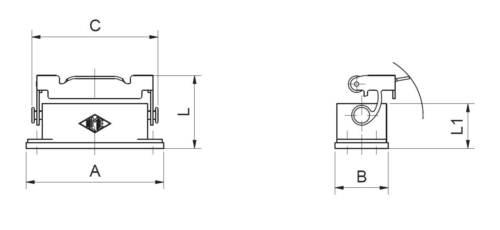 Carcasa panel baja, simple leva