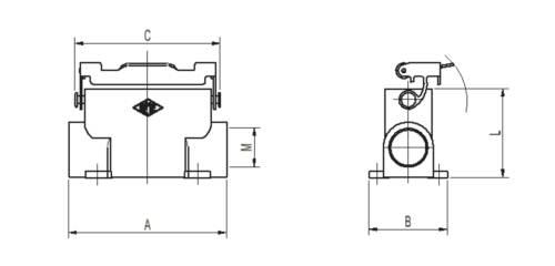 Carcasa panel alta, simple leva