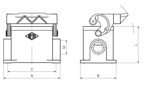 Carcasa panel alta, simple leva