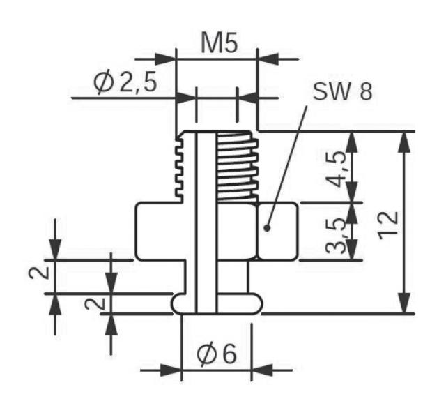Adaptador para ventosas 1,5 fuelles ø15mm 