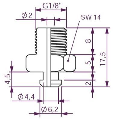 Adaptador para ventosas 1,5 fuelles ø15mm 