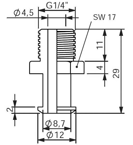 Adaptador para ventosas 1,5 fuelles ø42mm 
