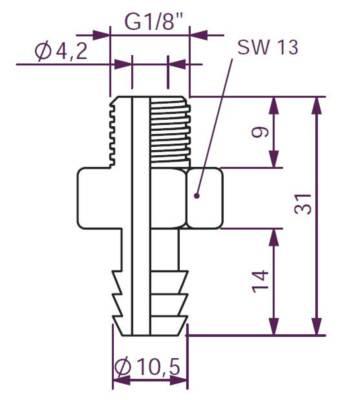 Adaptador para ventosas 1,5 fuelles ø32mm 
