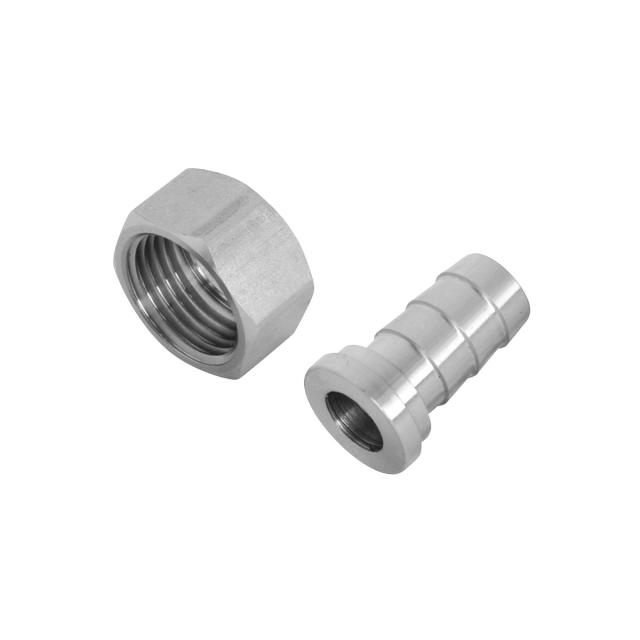 Conector manguera Inox AISI 316 con tuerca loca y asiento plano