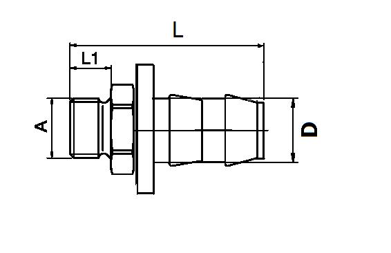 Conector manguera macho Push Lock