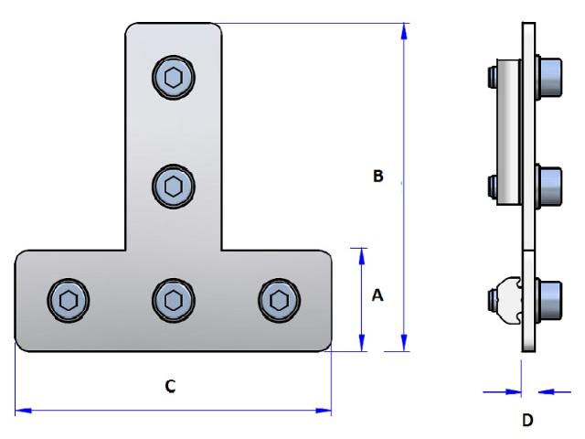 Placas planas para perfiles forma T 