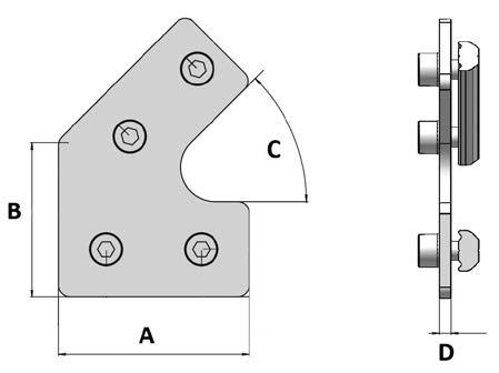 Placas planas en ángulo 45°
