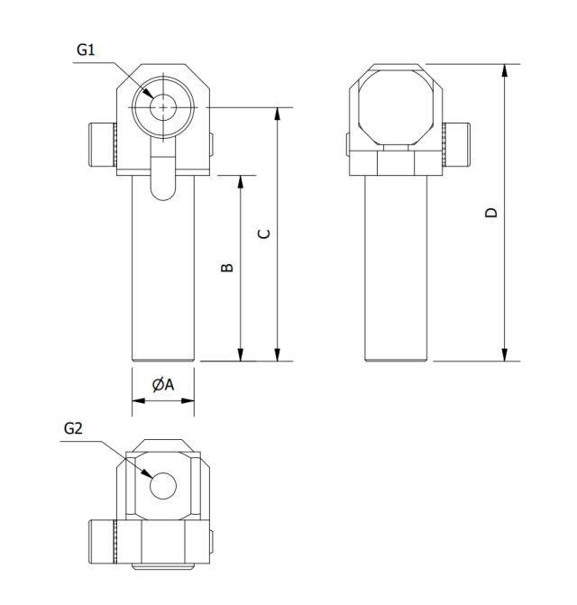 Brazos rígidos para ventosas, orientables 0-90º