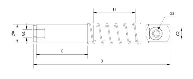 Brazos telescópicos con muelle (rotativos)