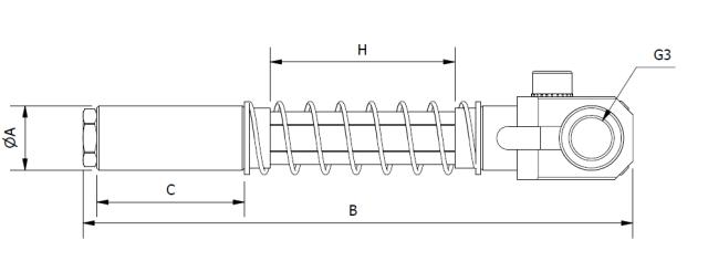 Brazos telescópicos, orientables 0-90º con muelle (no rotativos)