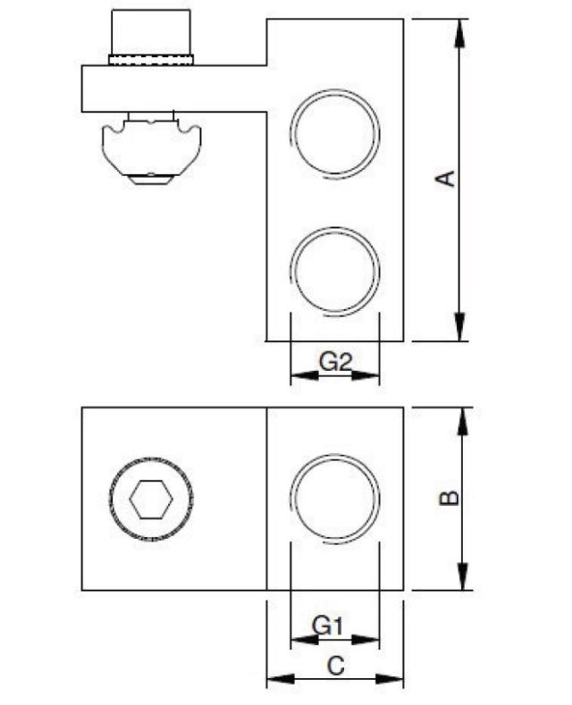 Distribuidores de aluminio para conexiones neumáticas 1-4