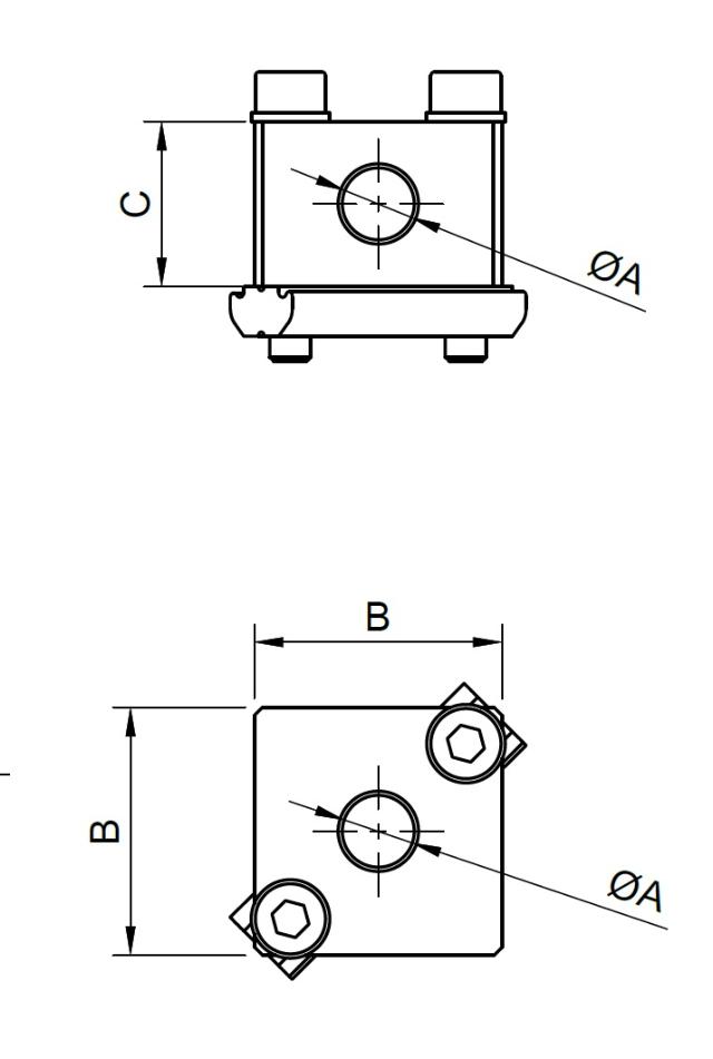 Distribuidores de aluminio para conexiones neumáticas, entrada G1/4, 4 salidas G1/4