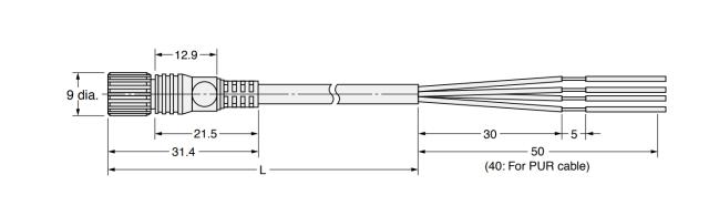 Cables con conector M8, tipo CB