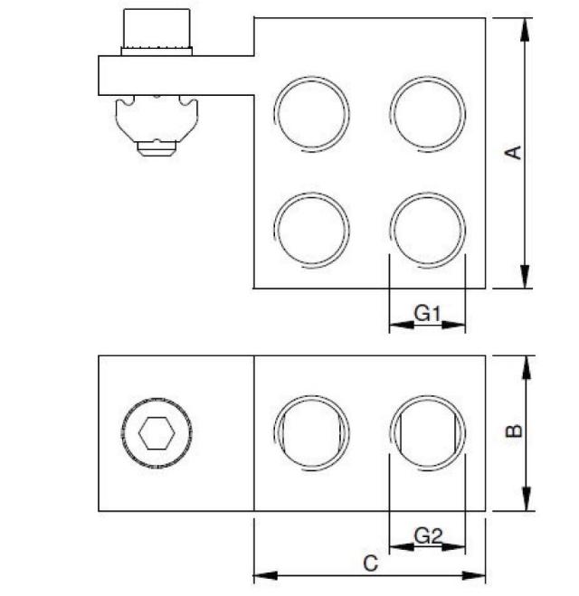 Distribuidores de aluminio para conexiones neumáticas 2-8