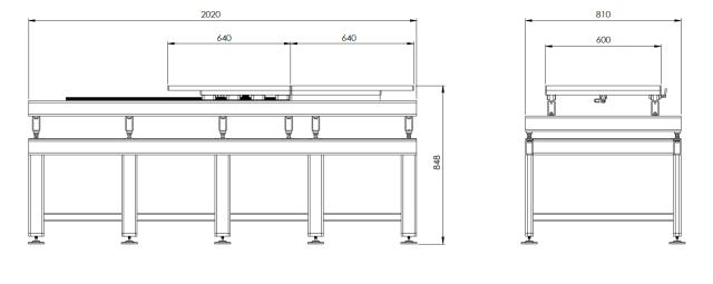 Mesa de apertura y rotación de moldes con soportes forjados. Carga Max. 6Tn