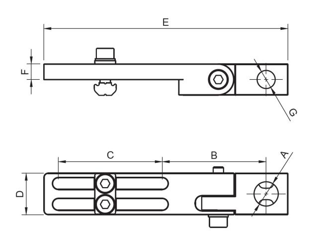 Soportes de montaje largos para ventosas, con cabeza orientable