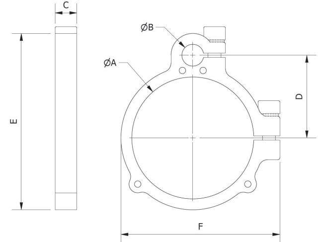 Abrazadera combinada para pinza