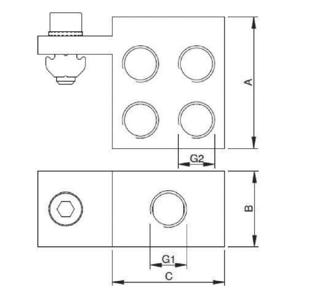 Distribuidores de aluminio para conexiones neumáticas 1-8
